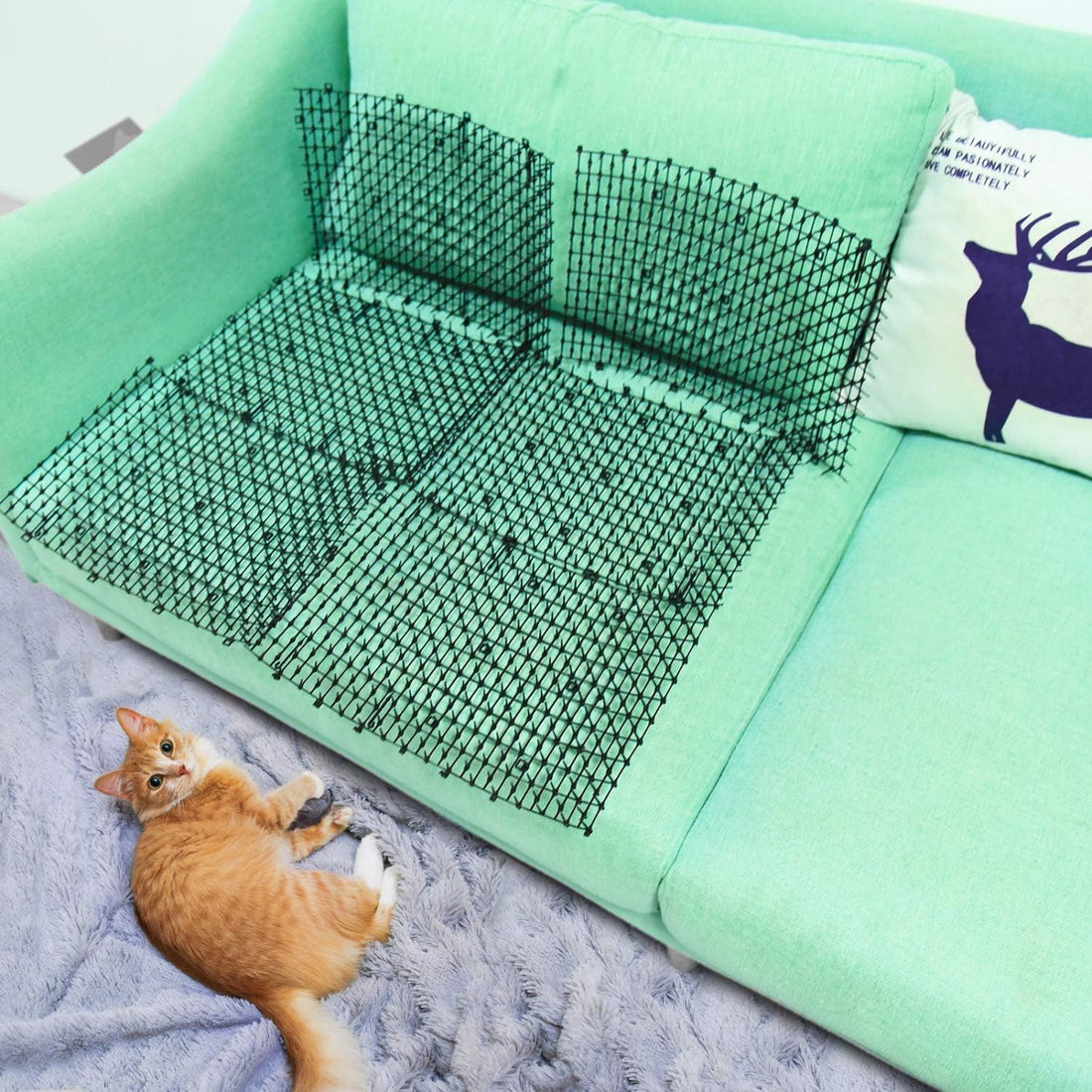 Pomeat 10 PCS Scat Mat for Cats Indoor 16" x 12" with Spikes Sprickle