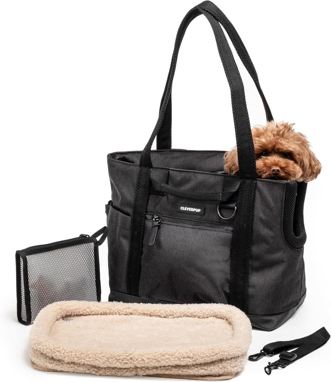 Cleverpup Transit Tote Dog Carrier 4-Piece Set - Medium, Checkerboard