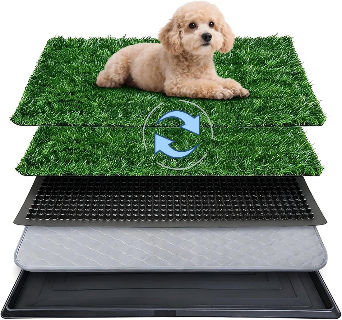 Dog Grass Pad with Tray,23.6"x35" Dog Litter Box,Artificial Turf