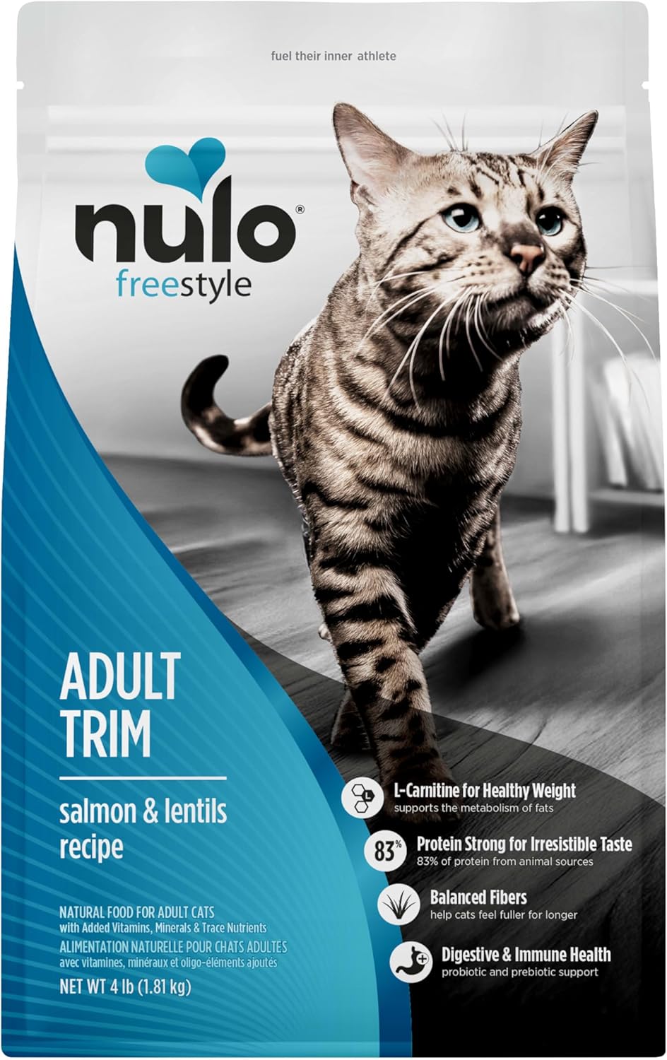 Nulo FreeStyle Trim Grain-Free Dry Cat Food, Salmon & Lentils, 4 lb
