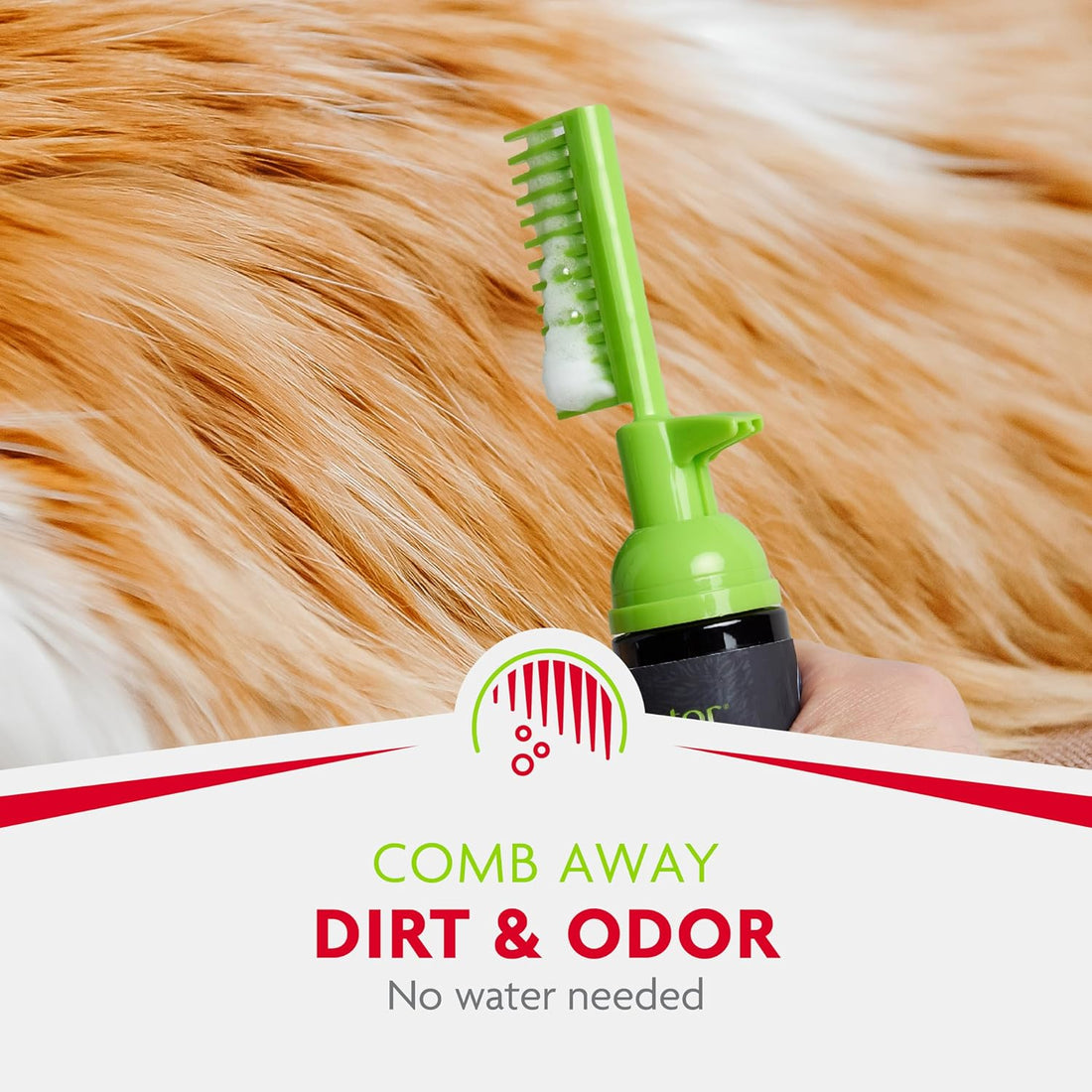 FURminator Tub-Free Deshedding Foam Shampoo Comb for Cats, 3 oz