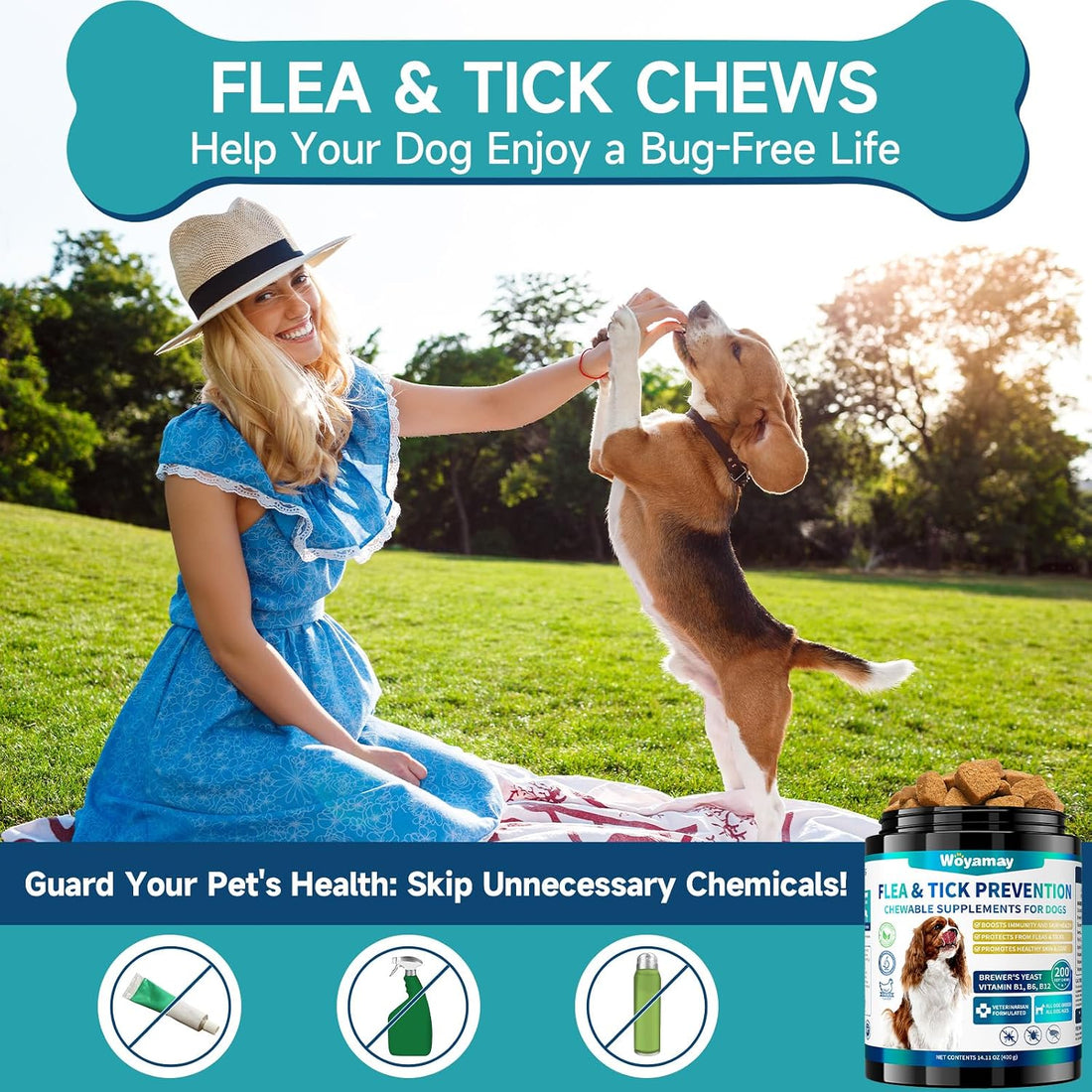 Flea and Tick Prevention Chews Bundle for Cats & Dogs