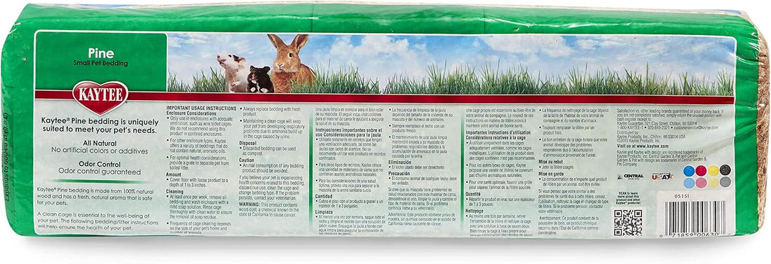 Kaytee Small Animal Pine Bedding for Guinea Pigs, Rabbits, 52.4 Liter