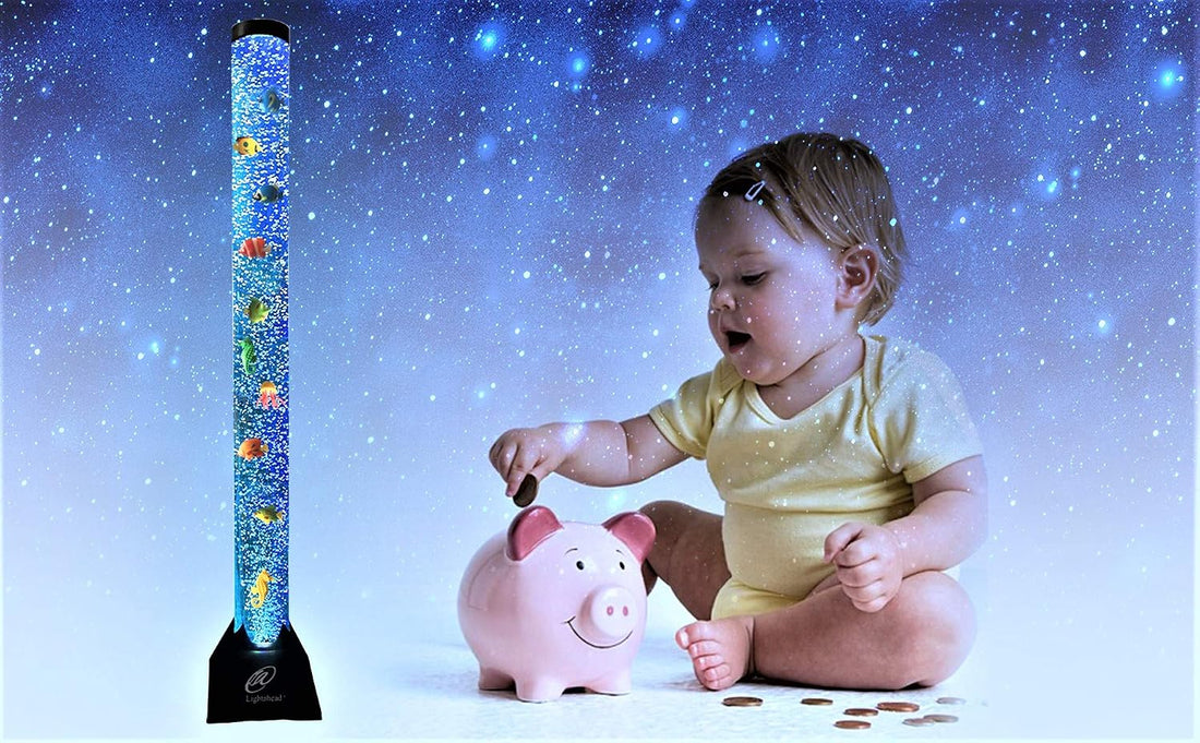Lightahead Extra Large 4FT LED Sensory Bubble Fake Fish Tube Aquarium