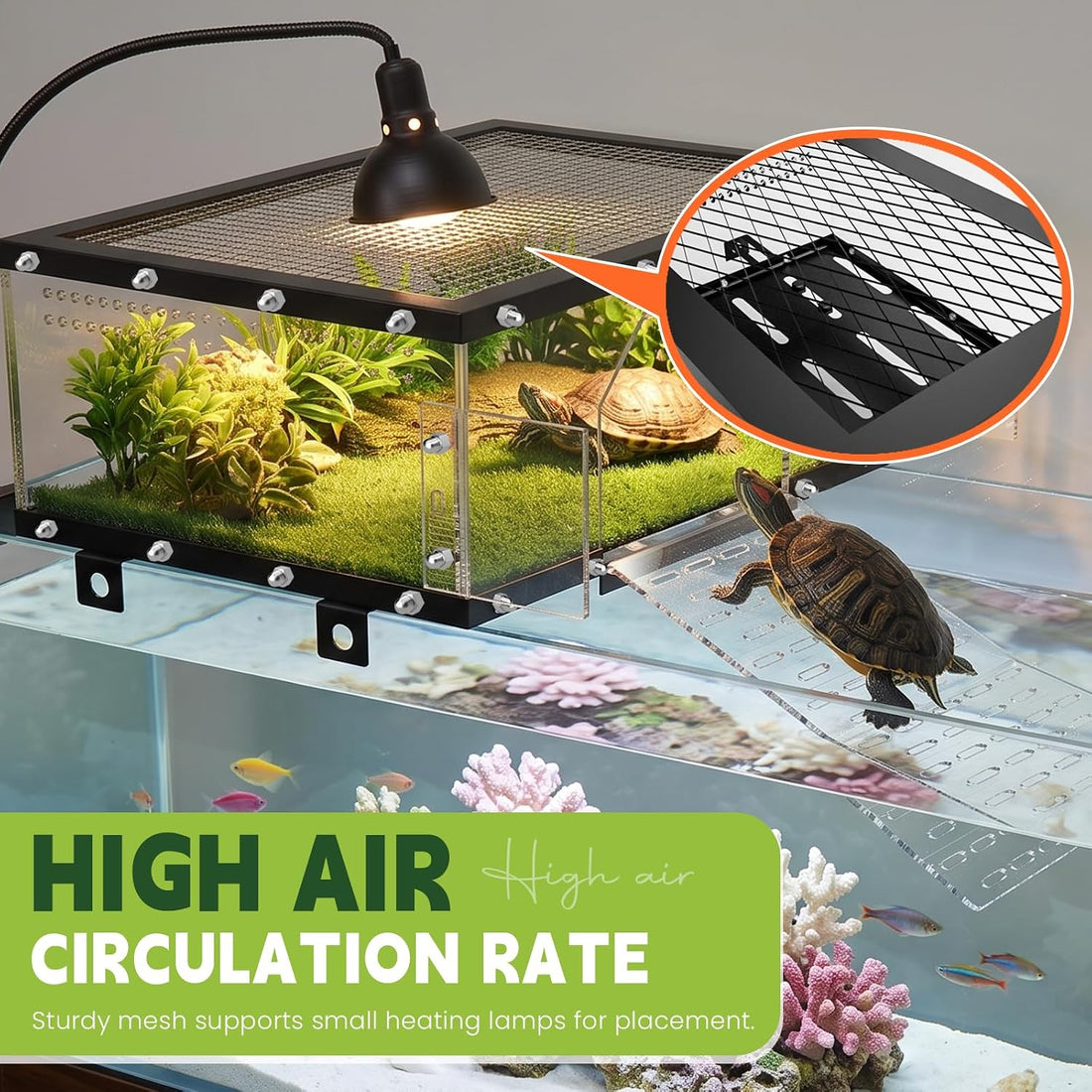ALOTIKI XL Turtle Basking Platform for 17-27.5 in Wide 75/90/120 Gal