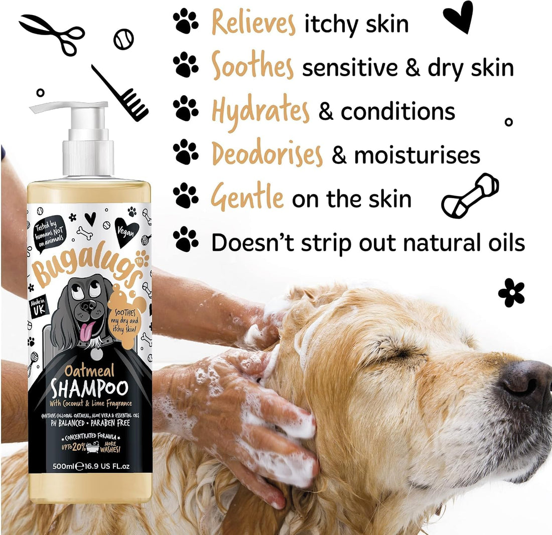 BUGALUGS Oatmeal & Aloe Vera Dog Shampoo Dog Grooming Shampoo