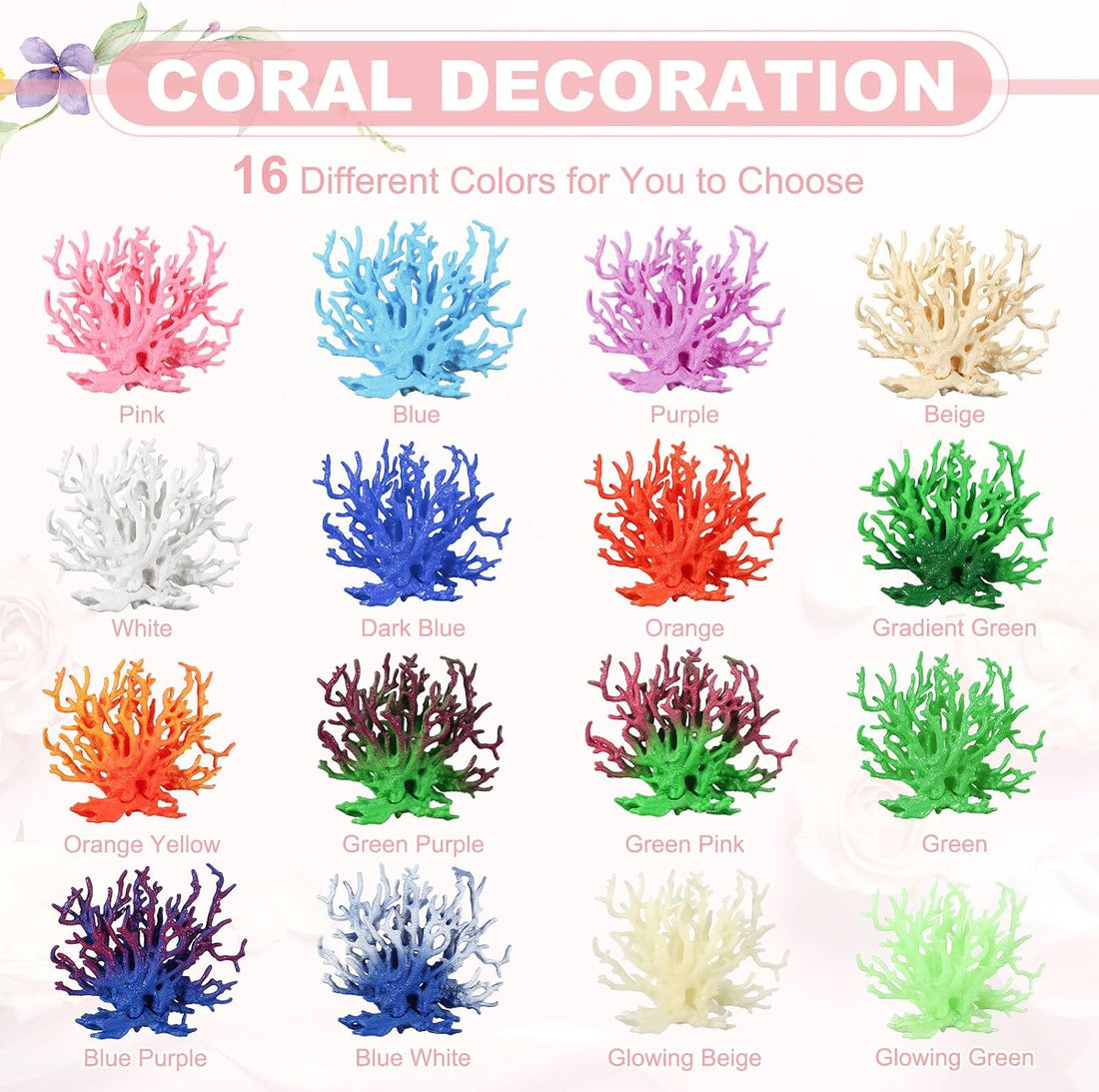 Aquarium Coral Decoration Fish Tank Decor 4.9"x2"x4.3"