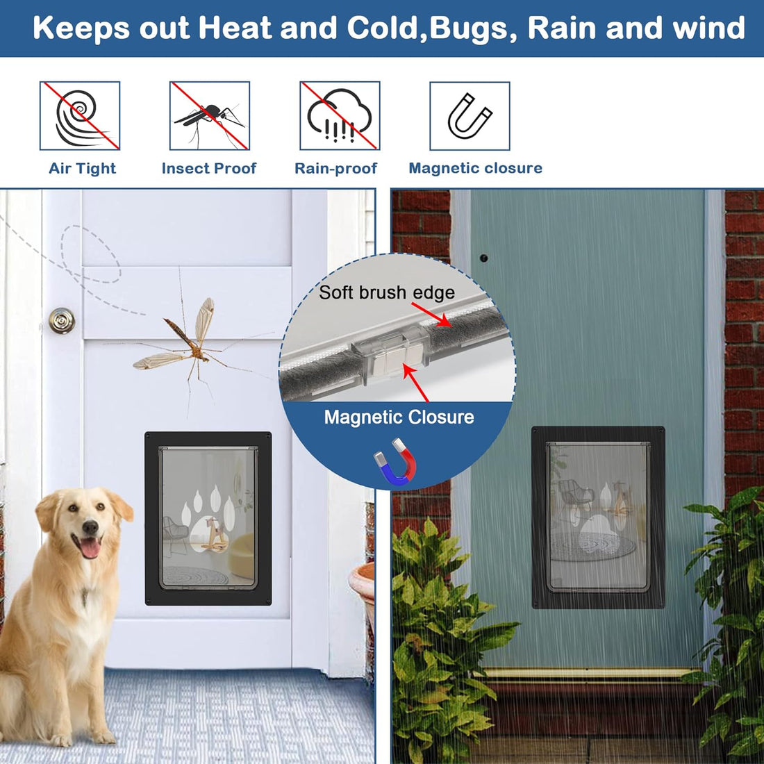 CEESC Large Dog Door for Pets Up to 80 lb