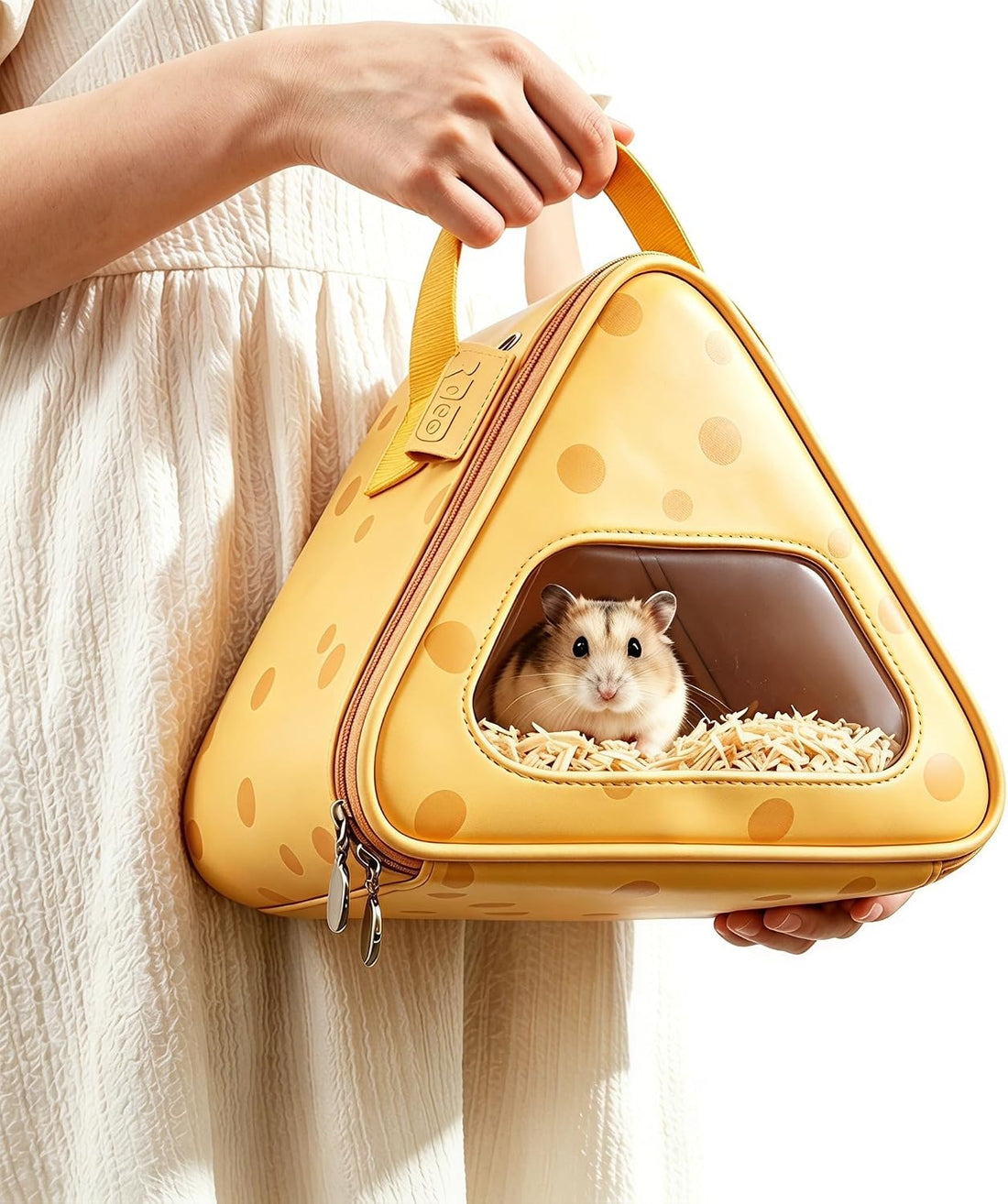 Cheese‑Shaped Hamster Travel Bag, Small Animal Travel Carrier
