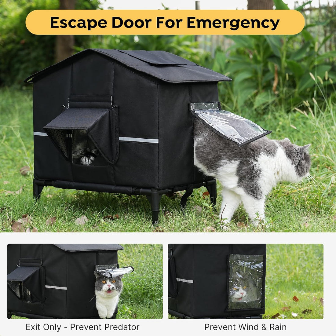 Veehoo Outdoor Heated Cat House Weatherproof