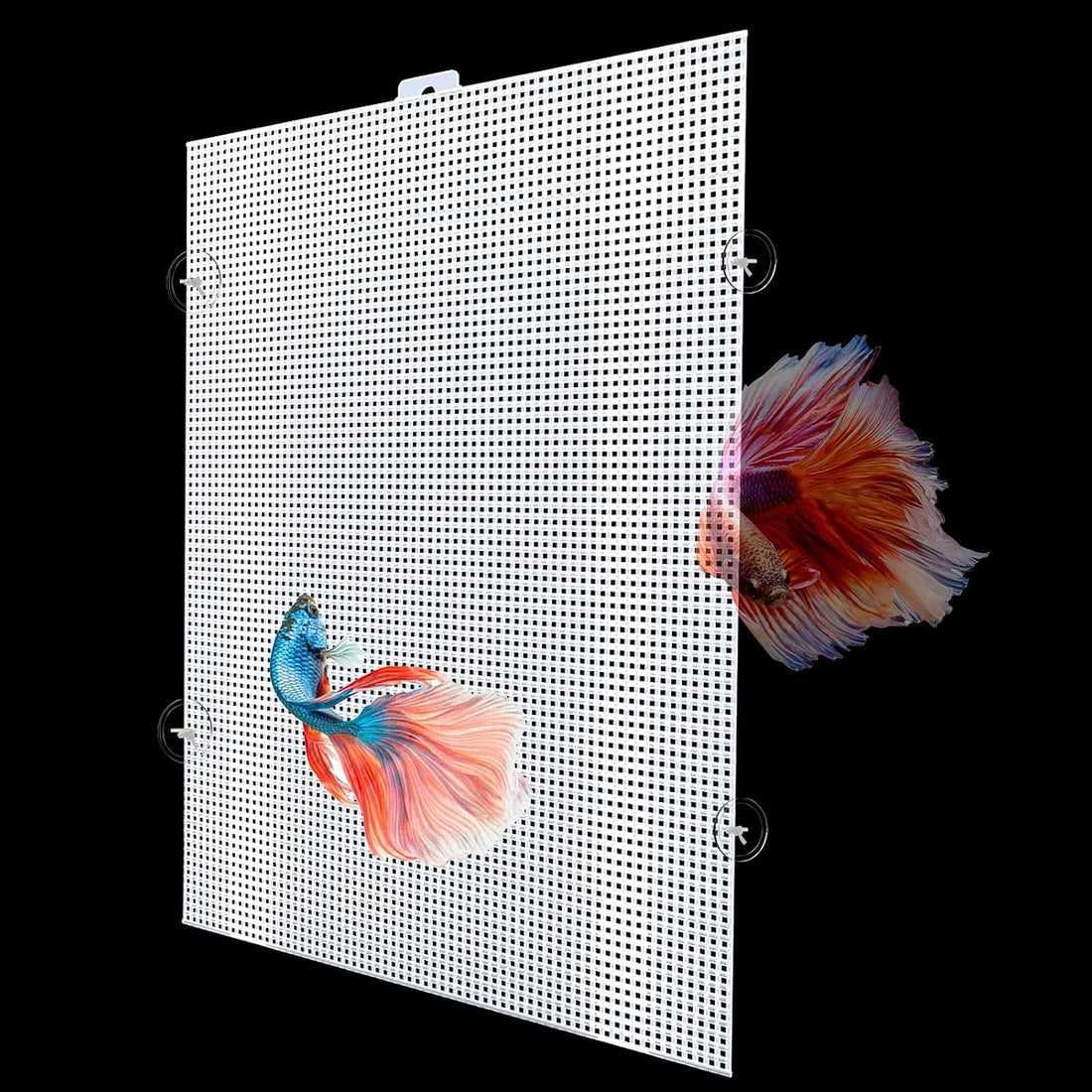 2 Sets Plastic Fish Tank Divider with Self-Adhesive Hook and Ties