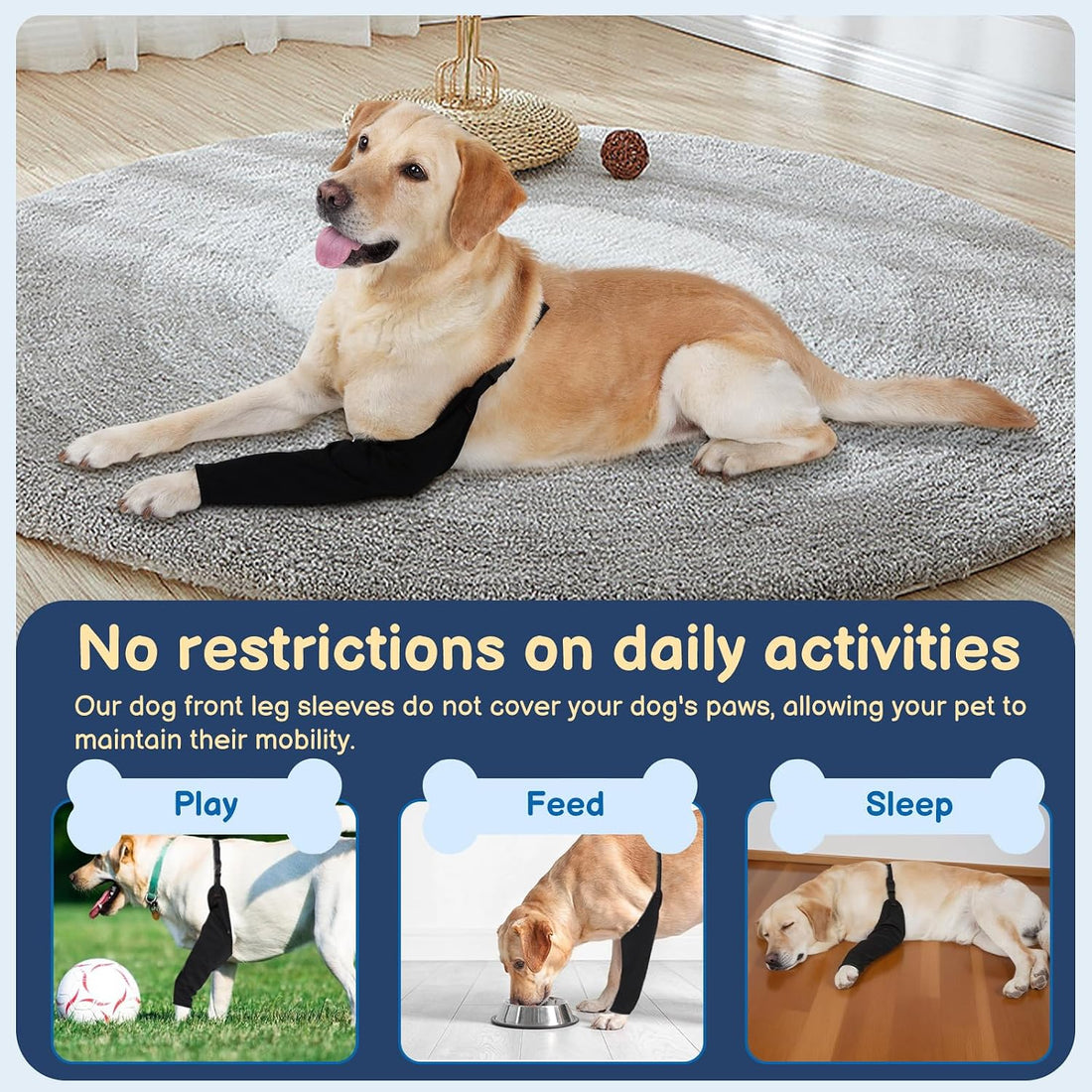 BARKLESS Dog Leg Sleeve for Front Single Leg After Surgery to Stop