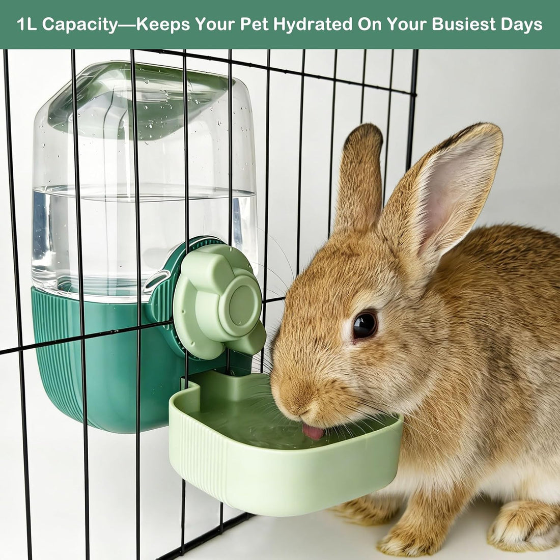 Rabbit Water Bottle, 34oz Pet Hanging Automatic Water Dispenser