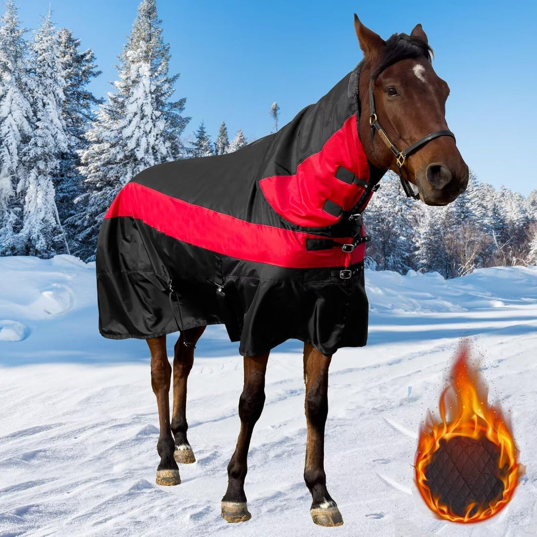 Turnout Blanket for Horses, Waterproof Thickened Horse Sheet
