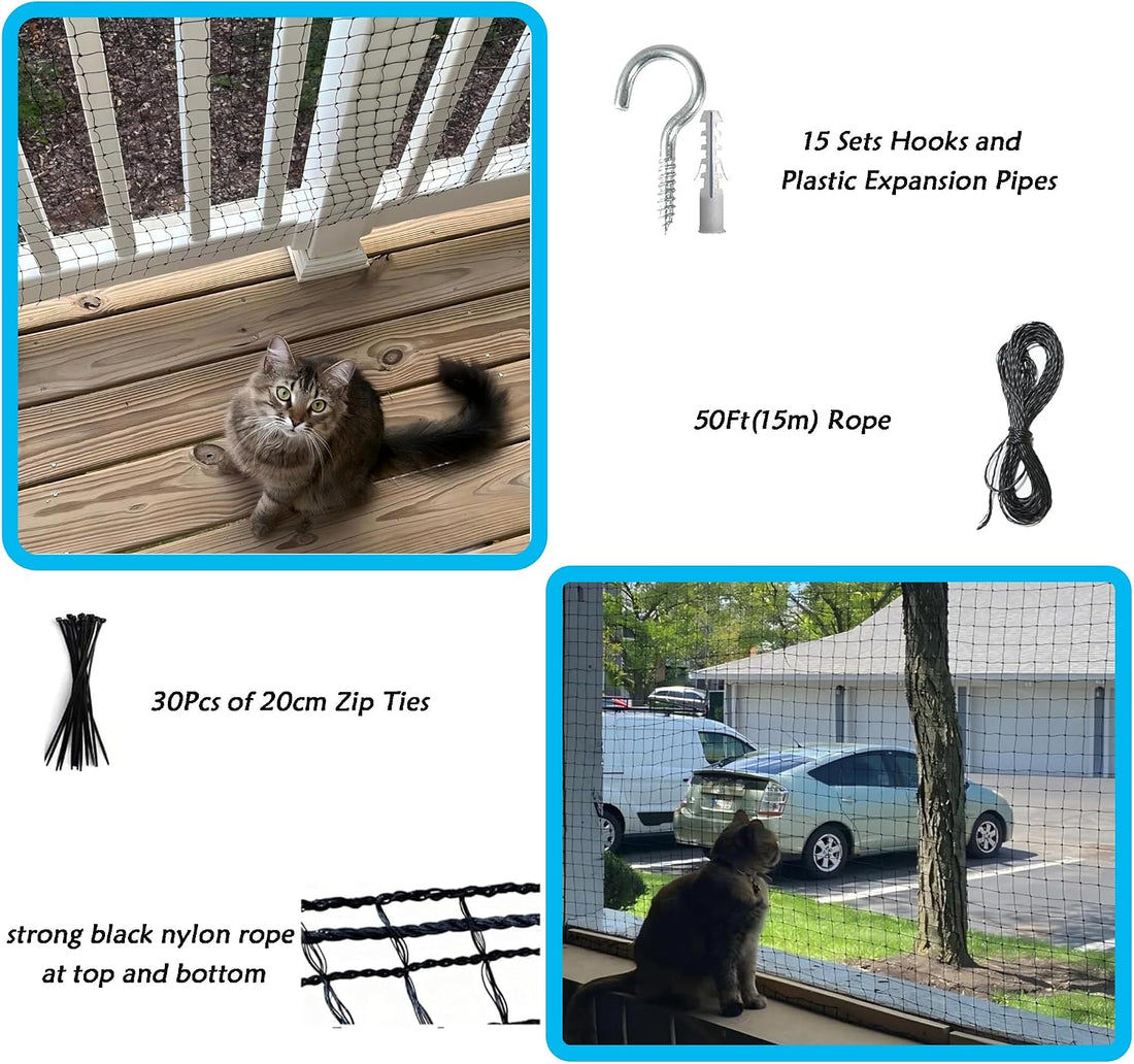 JUNFLYING Cat Balcony Netting