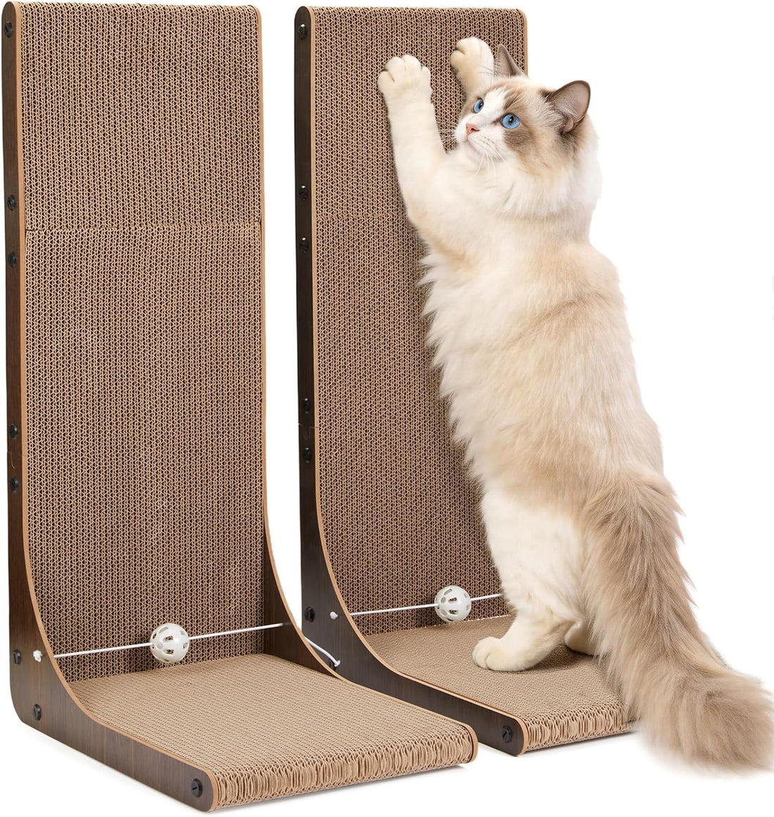 2-Pack L-Shaped Cat Scratching Board Cardboard Cat Scratcher