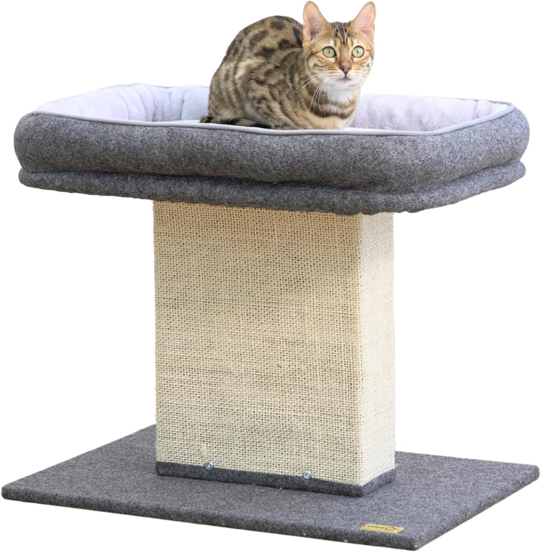 Catry Cat Perch with Washable Replaceable Bed & Wide Sisal Scratching