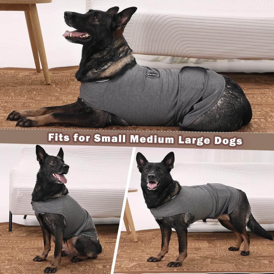 Meifsou Dog Anxiety Vest, Skin-Friendly Thunder Jacket for Dogs