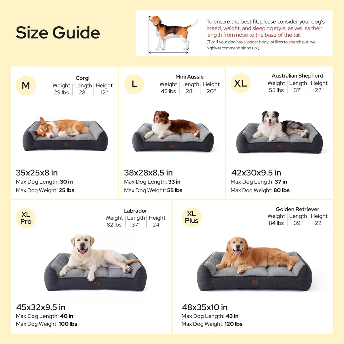 Bedsure SupportMax® Self Warming Orthopedic Dog Beds Large Sized Dog