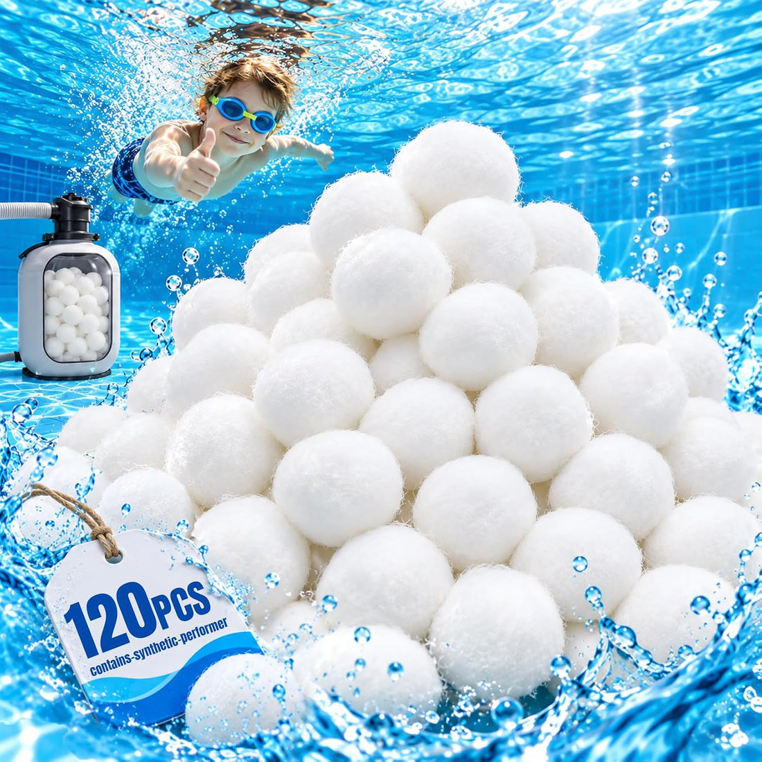 MAQIHAN 2 lbs Pool Filter Balls - Sand Filter Ball