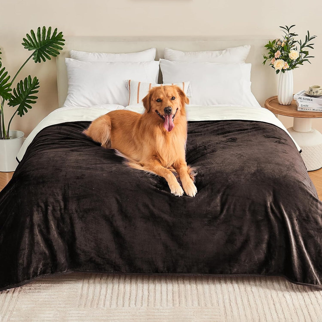 Waterproof Blanket Bed Cover 60"x80" for Adults or Pets, Dusty Pink