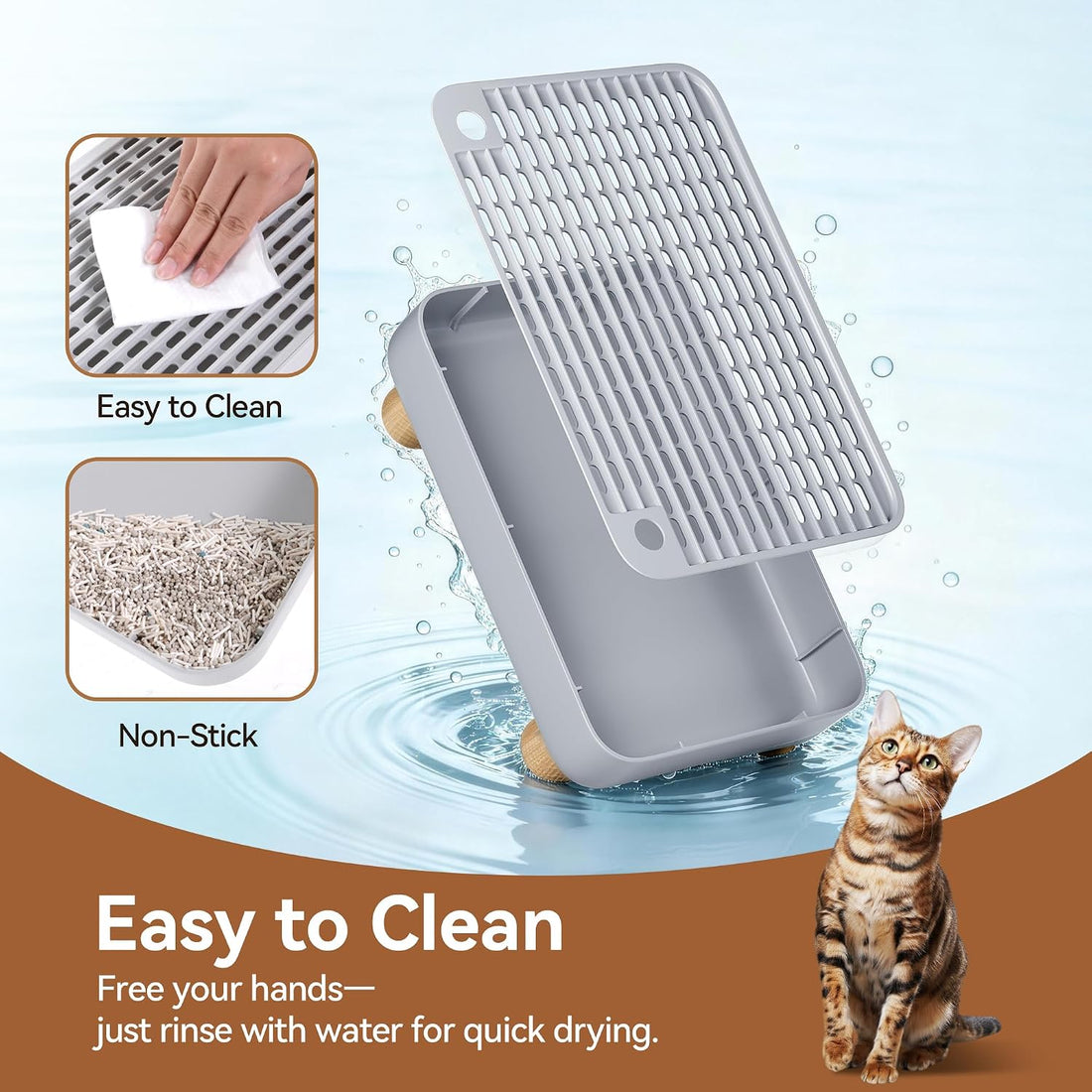 Thereye Cat Litter Box Step, Non-Slip Washable Litter Box Ramp