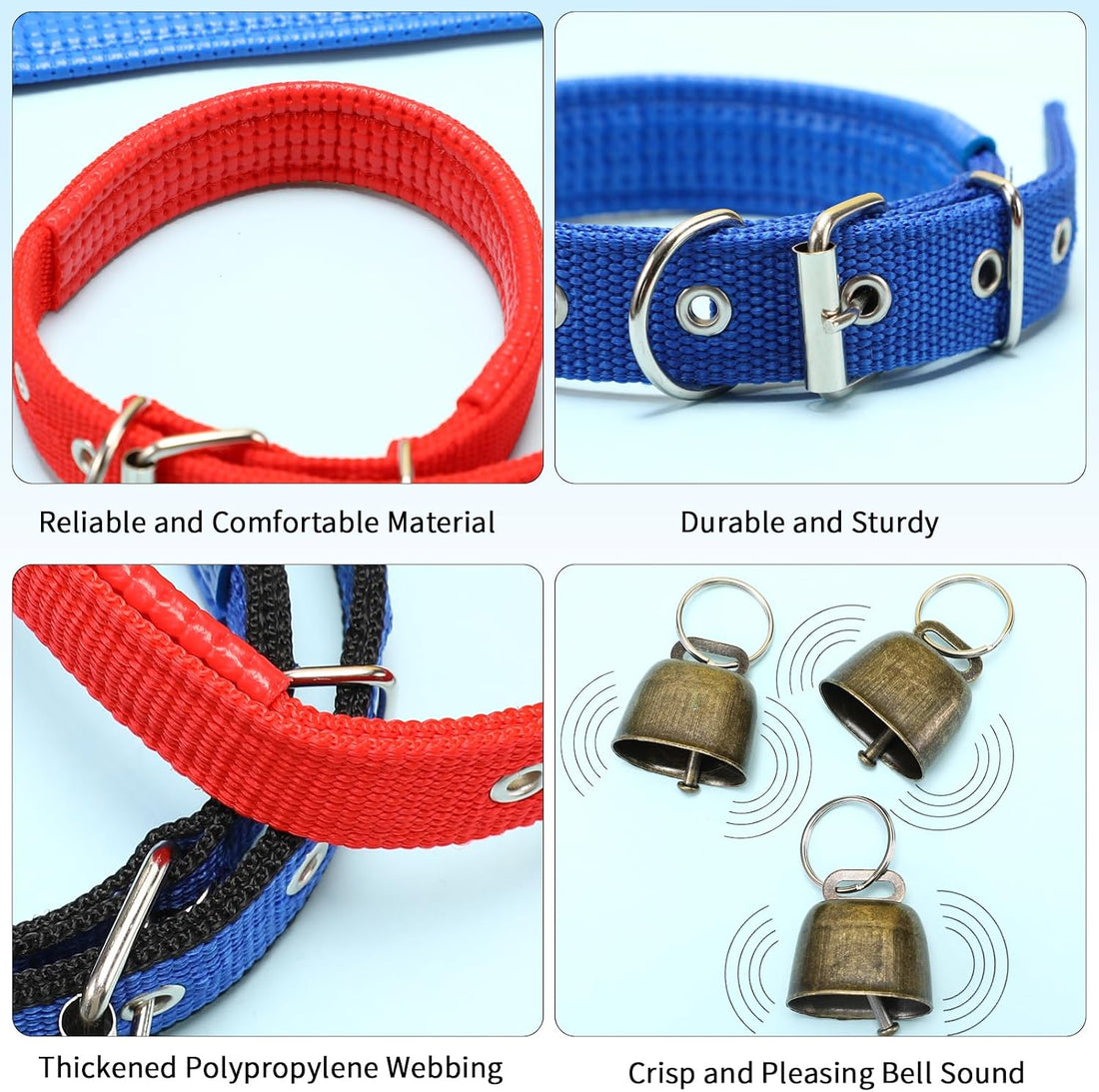 10 Sets Adjustable Goat Collars for Sheep Cows Horse Farm Animals
