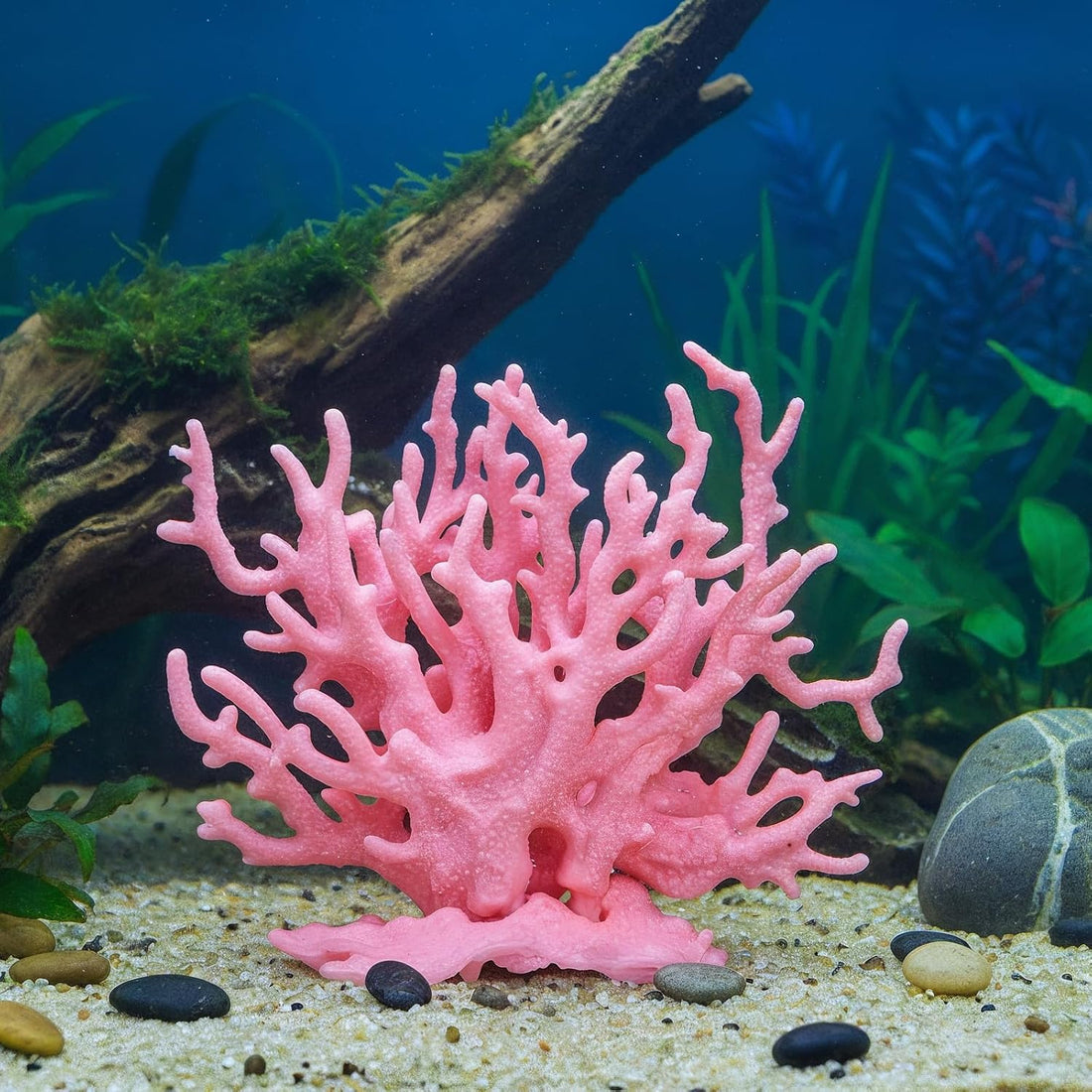 Artificial Aquarium Coral Ornament Pink Fish Tank Fake Coral Plastic