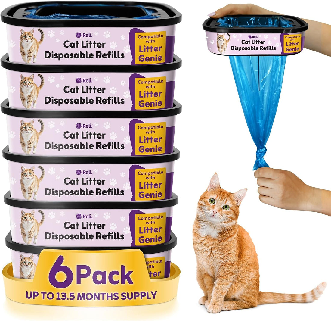 Reli. Cat Litter Refill Bags (6 Pack) | Compatible with Litter Genie
