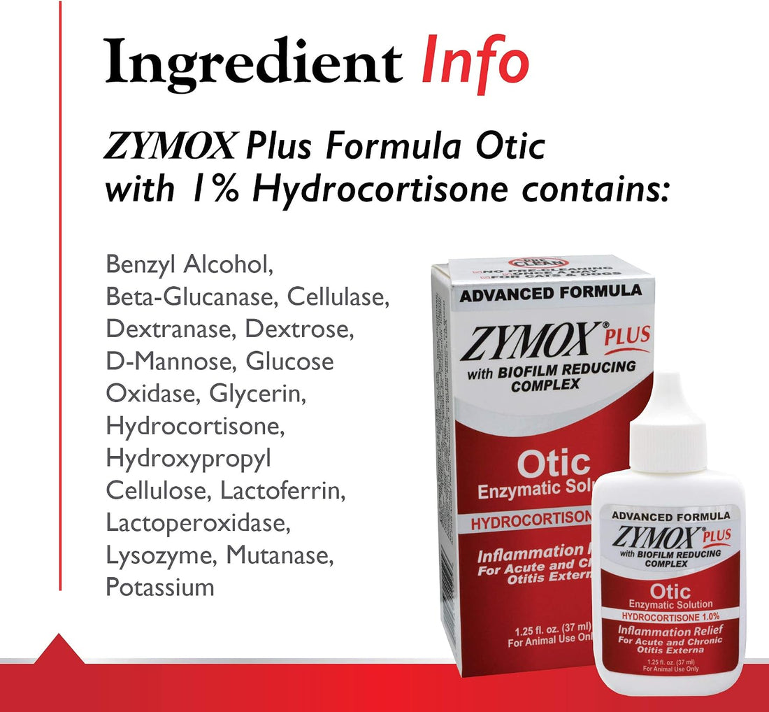 Zymox Advanced Formula Otic Plus Enzymatic Ear Solution for Dogs