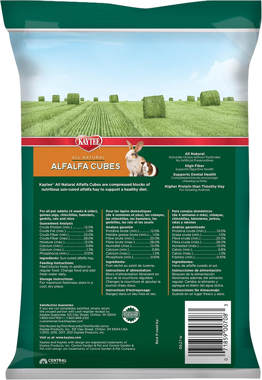 Kaytee Alfalfa Cubes for Rabbits and Guinea Pigs, 15 Oz