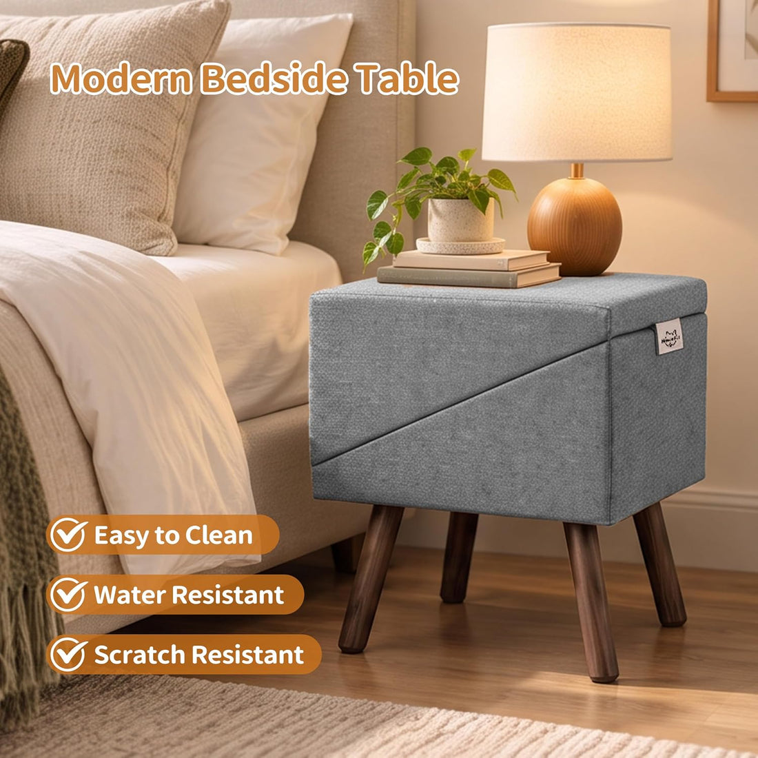 Wood Foldable Ottoman Dog Stairs, for High Beds & Large Dogs