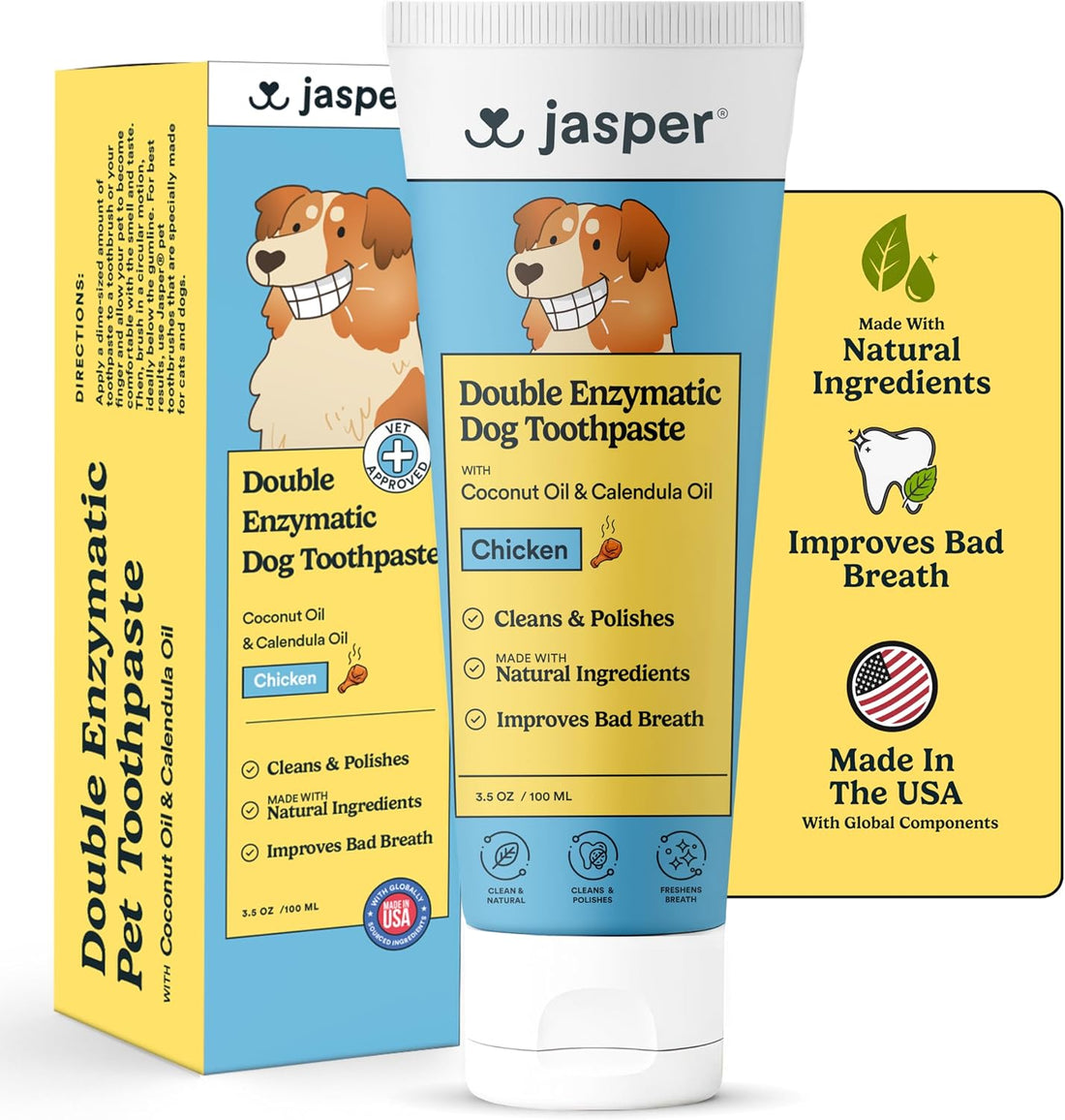 Jasper 360 Dog Tooth Brushing Kit and Dog Toothpaste (Bacon) Kit