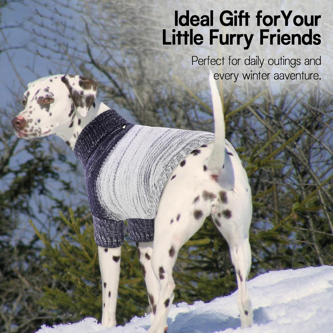 Queenmore Knitted Pullover Dog Sweater, Turtleneck Pet Cat Sweater