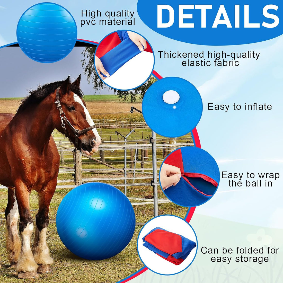 Giant 40 Inch Herding Balls with Ball Cover, Horse Toy