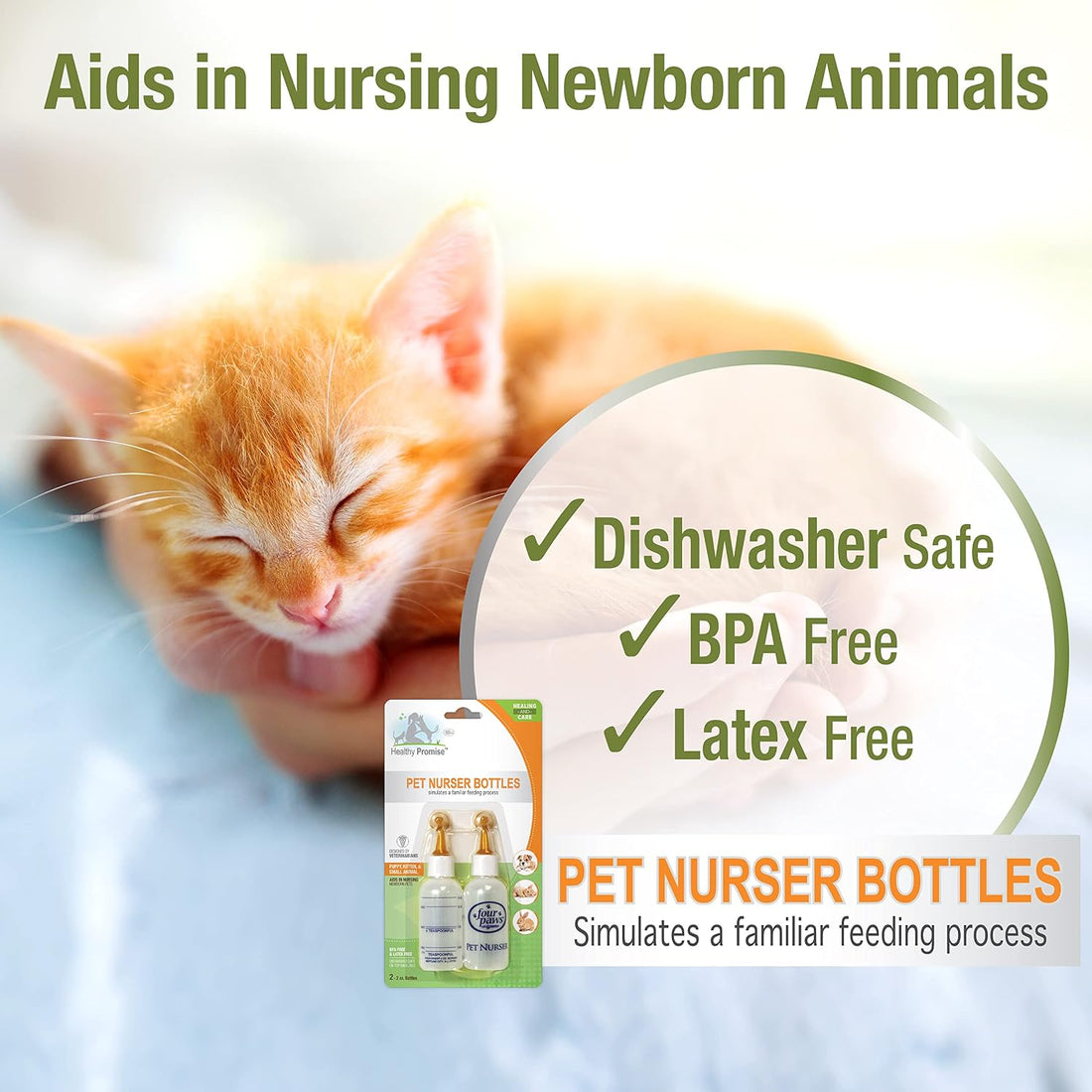 Four Paws Healthy Promise Pet Nurser Bottles, 2 Count