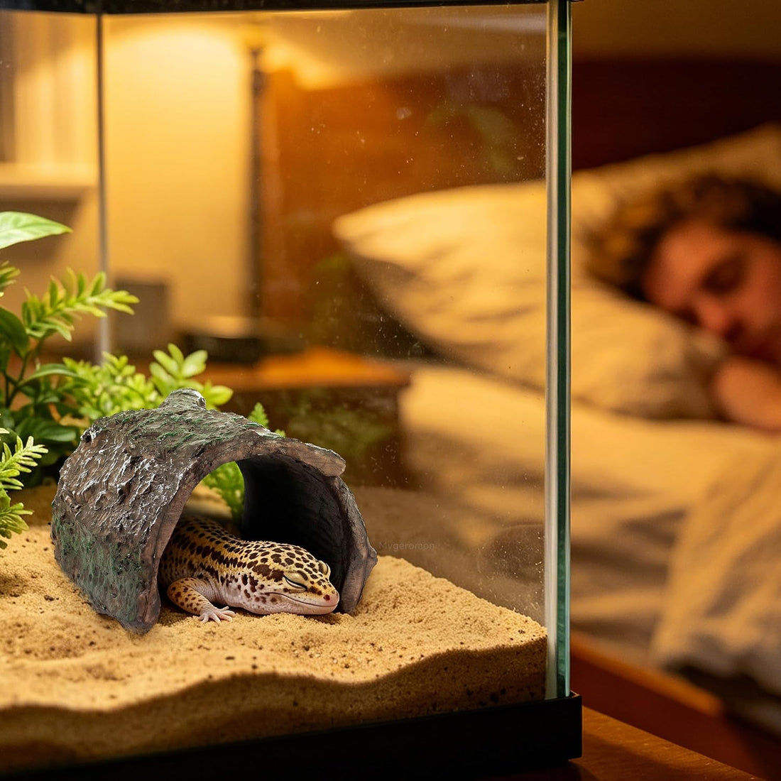 Mygeromon Reptile Hides Leopard Gecko Hideout Resin Caves Tank