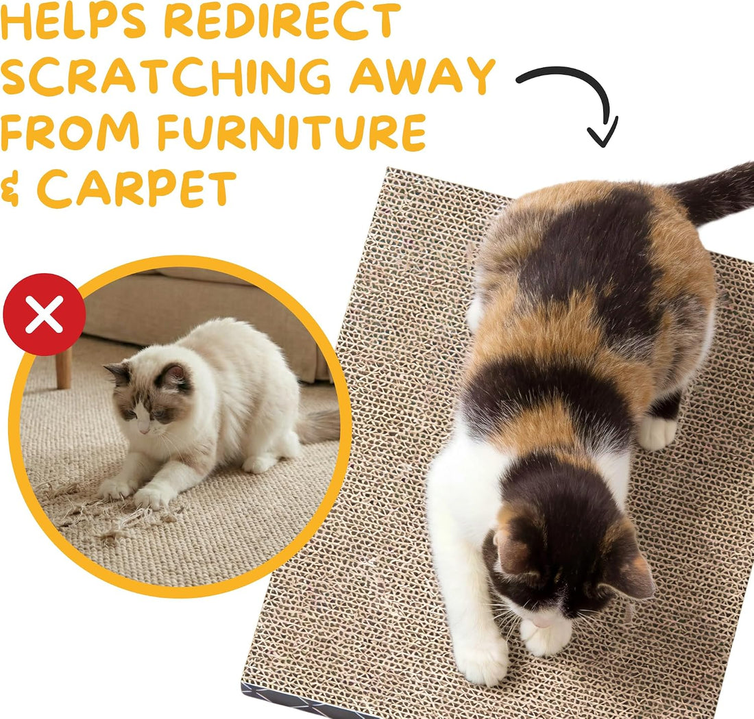 Hide & Scratch Cat Scratcher Refill Pads 4 Pack Double Sided Cardboard