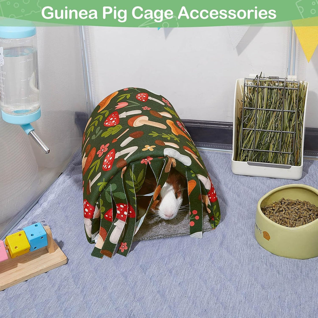 Unicorn Catcher Washable Guinea Pig Tunnel with Curtains for Small