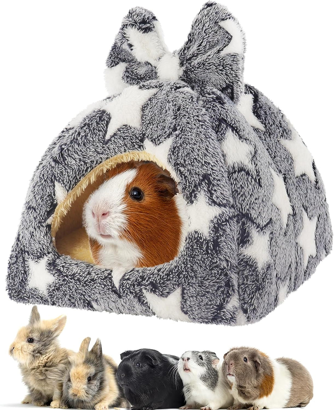 Mygeromon Guinea Pig Bed Rabbit Hideout Cuddle Cup (Strawberry Style)