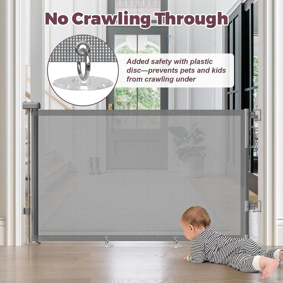 Cideny Retractable Baby Gate for Stairs & Doorways