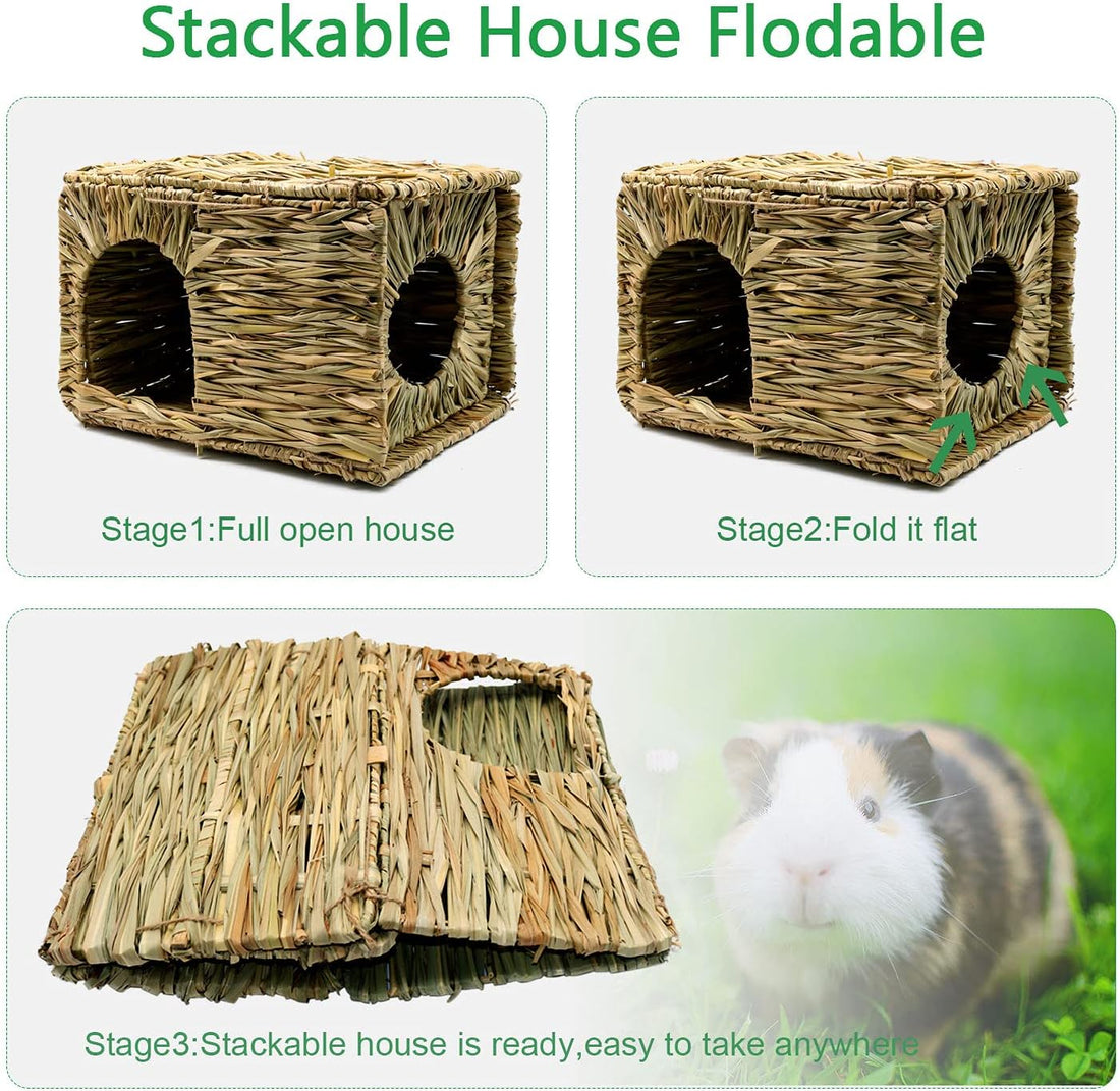 BWOGUE Large Guinea Pig Grass House, Guinea Pig Hideout
