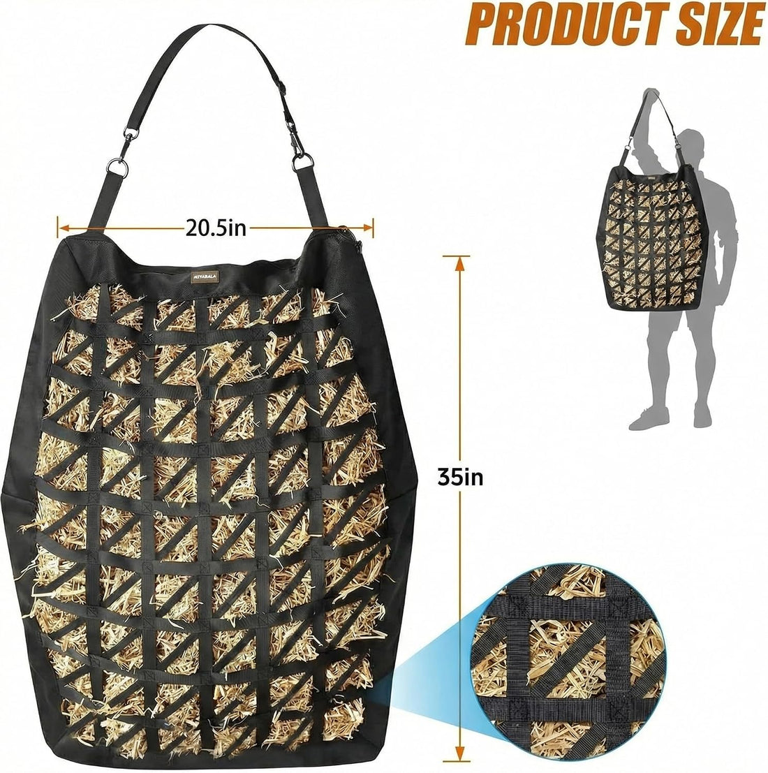 Hay Bag for Horses,Ultra-Slow Feed Hay Bag for Ground Feeding