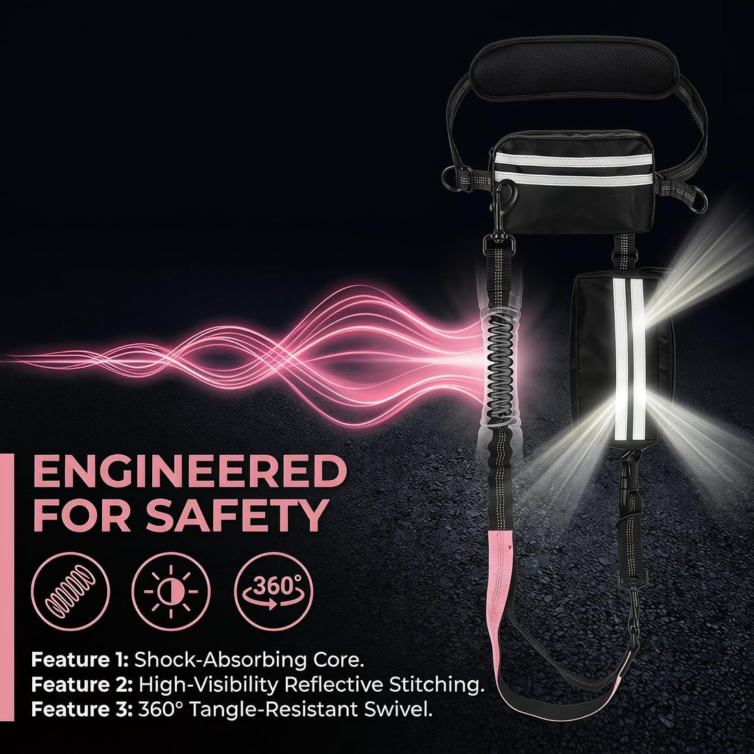 Waist Leash for Dog Walking - Adjustable Hands-Free