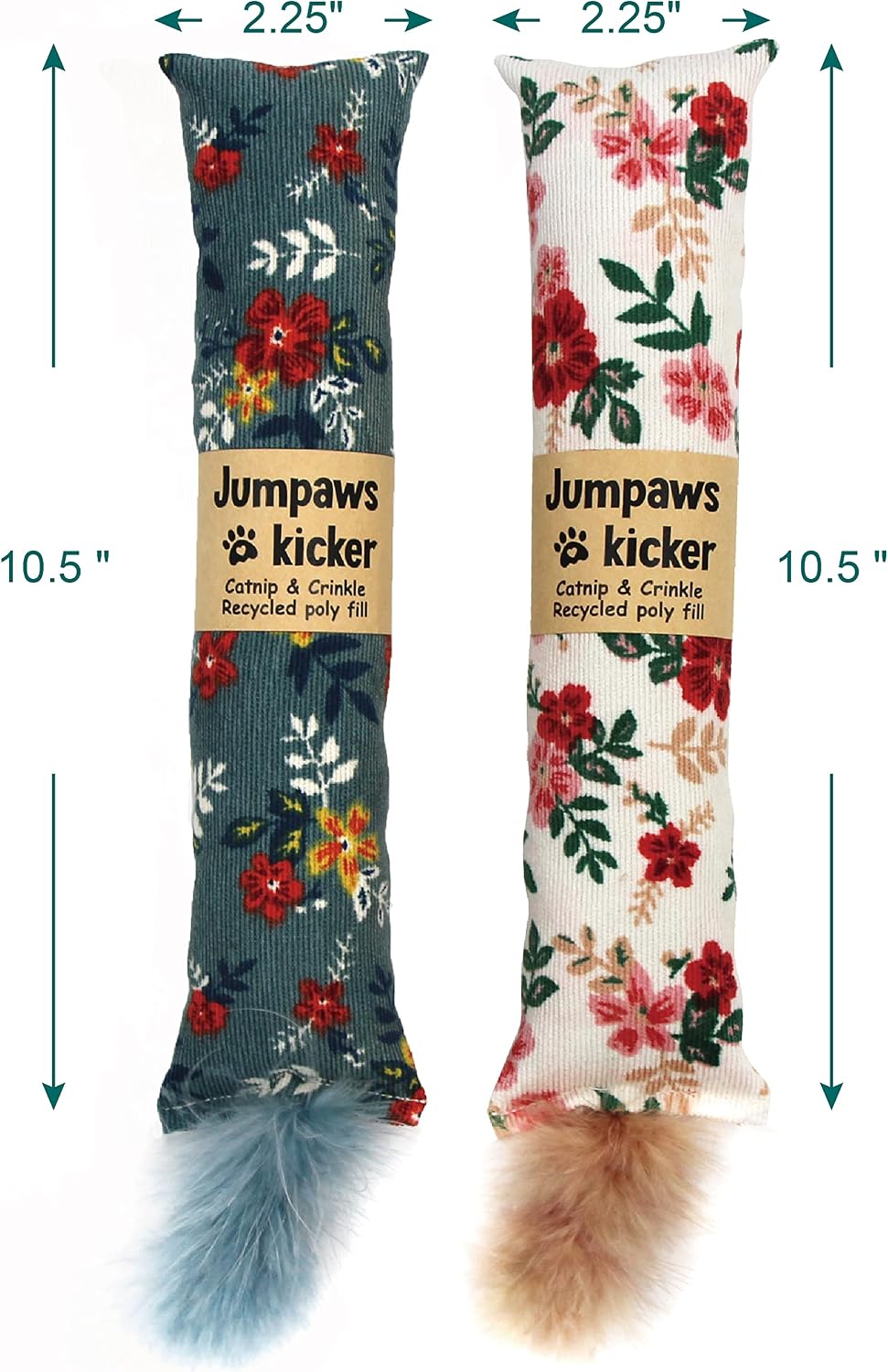 Jumpaws 2 Pack Natural Interactive Catnip & Silvervine Cat Kicker