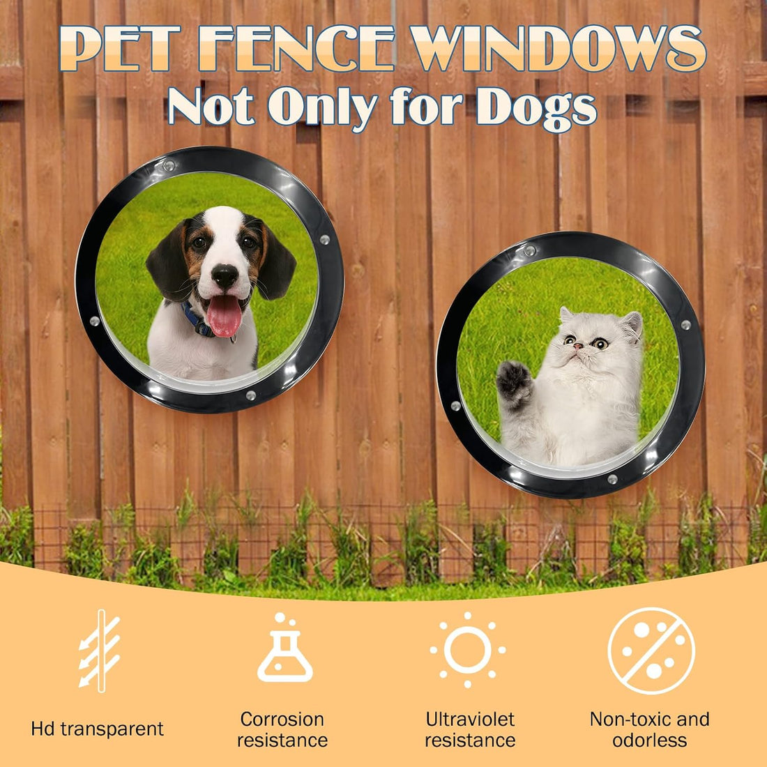Hamiledyi 2 Pack Dog Fence Window