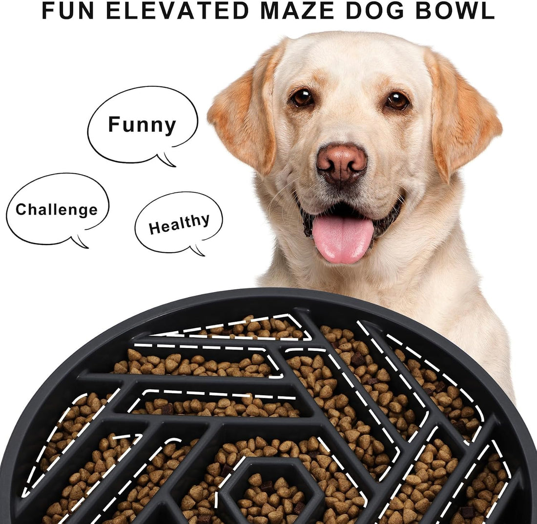 TOBYTO Slow Feeder Dog Bowls Large Medium Breed,Anti-Choking Slow