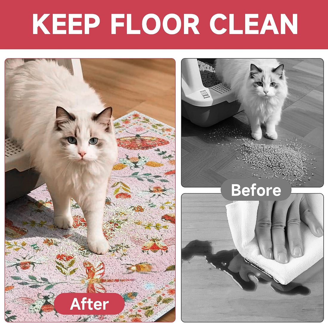 Cat Litter Mat, 24" x 16" Litter Mat, Traps 100% Cat Litter