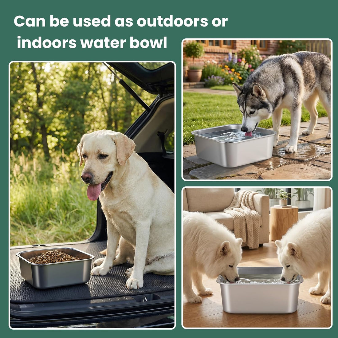ZPUFAW 1.2 Gallons Dog Water Bowl