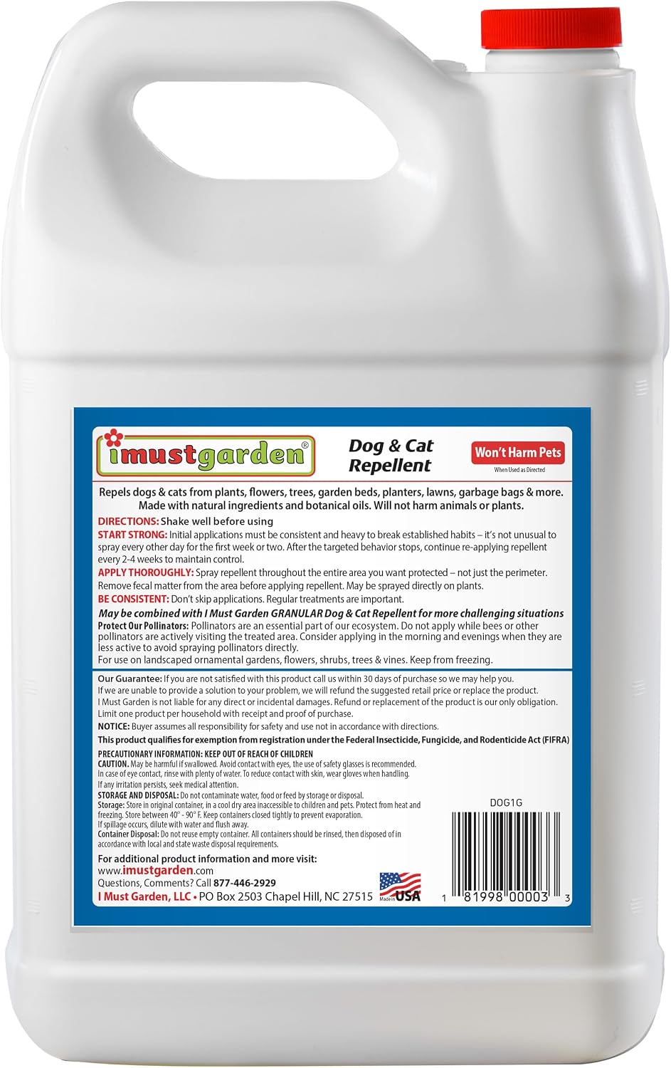 IMUSTGARDEN Dog & Cat Repellent: Stops Chewing, Natural, Pet Safe
